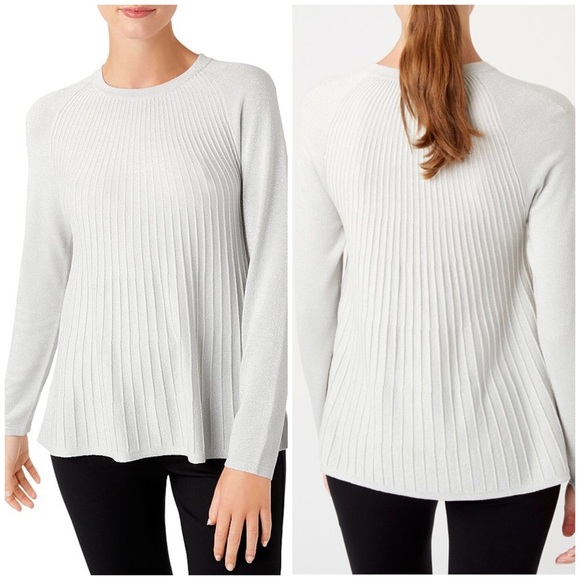 Hobbs London Esme Sweater Metallic Medium silver gray - Picture 1 of 8